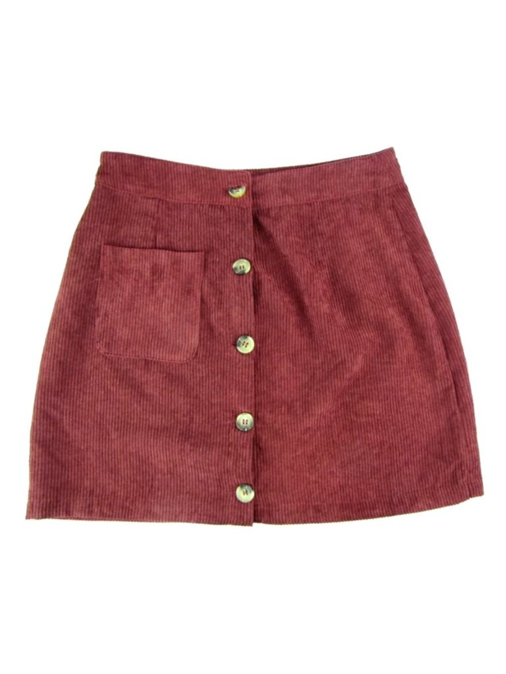 SALE! Corduroy Buttons Burgundy Short Mini Skirt